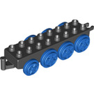 LEGO Black Duplo Train Base 2 x 8 with Blue Wheels (59131 / 64671)