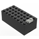 LEGO Svart Electric 9V Batteri Låda 4 x 8 x 2.3 med Botten Lock (4760 / 73955)