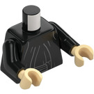 LEGO Black Emperor Palpatine with Tan Head, Stretchy Cape and Open Bottom Hood (White Pupils) Minifig Torso (973 / 76382)