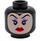 LEGO Schwarz Evil Queen Kopf mit Light Flesh Gesicht (Einbau-Vollbolzen) (3626 / 101976)