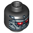 LEGO Schwarz Evil Roboter Kopf (Sicherheitsbolzen) (3626 / 10779)
