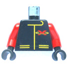 LEGO Black Extreme Team Torso with Red X and Yellow Zipper and Pockets with Red Arms and Black Hands (973)