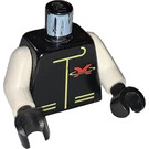 LEGO Black Extreme Team Torso with Red X and Yellow Zipper and Pockets with White Arms and Black Hands (973)