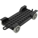 LEGO Zwart Fabuland Auto Chassis 12 x 6 Old met Hitch