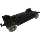 LEGO Schwarz Fabuland Auto Fahrwerk 14 x 6 Old (mit Hitch)