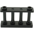 LEGO Negro Valla Spindled 1 x 4 x 2 con 2 espigas superiores (30055)