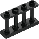 LEGO Negro Valla Spindled 1 x 4 x 2 con 4 espigas superiores (15332)