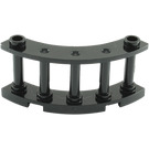 LEGO Negro Valla Spindled 4 x 4 x 2 Cuarto Circular con 2 espigas (30056)