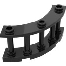 LEGO Black Fence Spindled 4 x 4 x 2 Quarter Round with 3 Studs (21229)