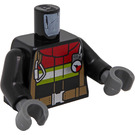 LEGO Zwart Brandweerman Minifiguur Torso (973 / 76382)