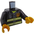 LEGO Schwarz Feuerwehrmann Torso mit Jacke (73403 / 76382)