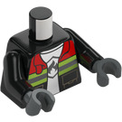 LEGO Zwart Brandweerman met Baard Minifiguur Torso (973 / 76382)