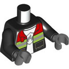 LEGO Noir Firefighter avec Beard Minifig Torse (973 / 76382)