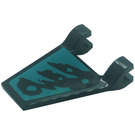 LEGO Black Flag 2 x 2 Angled with Dark Turquoise Decoration Right Side Sticker without Flared Edge (44676)