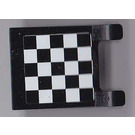LEGO Schwarz Flagge 2 x 2 mit Checkered Flagge auf Both Sides Aufkleber ohne ausgestellten Rand (2335)