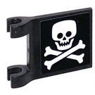 LEGO Black Flag 2 x 2 with Skull and Crossbones Sticker without Flared Edge (2335)