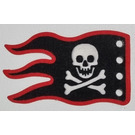 LEGO Schwarz Flagge 5 x 8 mit rot Border und Skull und Crossbones