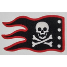 LEGO Schwarz Flagge 5 x 8 mit Rot Border und Schädel und Crossbones (71303)