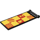 LEGO Schwarz Flagge 7 x 3 mit Bar Griff mit HP Gryffindor House Banner (Both Sides) Aufkleber (30292)