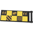 LEGO Black Flag 7 x 3 with Bar Handle with HP Hufflepuff House Banner (Both Sides) Sticker (30292)