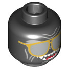 LEGO Black Flashback Garmadon Minifigure Head (Recessed Solid Stud) (3626 / 34775)