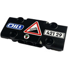 LEGO Black Flat Panel 3 x 7 with 'OIL', License Plate '421 29', Road sign Sticker (71709)