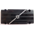 LEGO Black Flat Panel 5 x 11 with Two Diagonal Lines and "VOLVO" Logo in the Middle Sticker (64782)