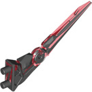 LEGO Black Flexible Claw with Red Marbling (73914 / 92235)