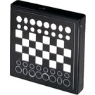 LEGO Black Tile 2 x 2 with Chess Board Sticker with Groove