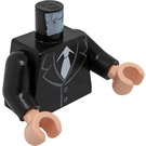 LEGO Schwarz Gangster Torso mit Weiß Tie (973 / 76382)