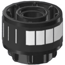 LEGO Zwart Tandwiel Middle Ring met Camera Dial Graduated Lines Sticker (35186)