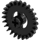 LEGO Schwarz Ausrüstung mit 24 Zähne (Krone) ohne Verstärkung (3650)