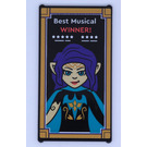 LEGO Black Glass for Window 1 x 4 x 6 with 'Best Musical', 'WINNER' and Stars Sticker (6202)