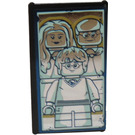 LEGO Black Glass for Window 1 x 4 x 6 with Mirrored Albus Dumbledore / Harry Potter with Parents Sticker (6202)