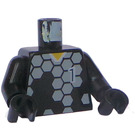 LEGO Negro Goalkeeper Torso #1 con Gris Hexagons (973 / 73403)