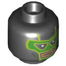 LEGO Black Green Lantern (Simon Baz) Minifigure Head (Recessed Solid Stud) (3626 / 65918)