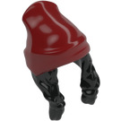 LEGO Nero Capelli con Trecce e Rosso scuro Beanie Cappello (52686)