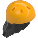 LEGO Schwarz Haar mit Bright Licht Orange Sport Helm (2137)