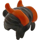 LEGO Black Hair with Bun with Dark Orange Horns