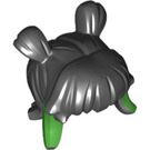 LEGO Schwarz Haar mit Buns und Dick Bangs mit Green tips (66091 / 66915)