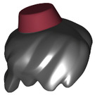 LEGO Noir Cheveux avec Dark rouge Fez (25991 / 45716)