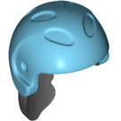 LEGO Schwarz Haar mit Medium Azure Helm (30926)