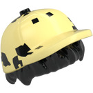 LEGO Noir Cheveux avec Jaune Chapeau (101661)