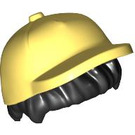 LEGO Schwarz Haar mit Gelb Hut (101661)