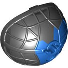 LEGO Schwarz Hälfte Ball mit Kreuz Loch mit Blau Marbled (60934 / 90796)