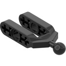 LEGO Black Half Beam Fork with Ball Joint (6572)