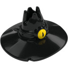 LEGO Black Hat with Wide Brim with Spikes on Top and Yellow Eye (103027)