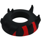 LEGO Black Head Top with Zabrak Horns with Darth Maul Pattern (12168 / 95747)