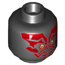 LEGO Schwarz Kopf mit Darth Maul Dekoration (Crimson Dawn) (Einbau-Vollbolzen) (3626 / 67344)