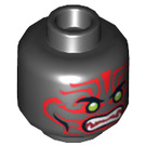 LEGO Schwarz Kopf mit rot Gesicht Markings (Einbau-Vollbolzen) (3626 / 11834)